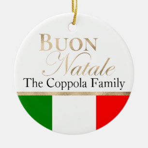 Gold Buon Natale Italienische Fahne Weihnachten Keramik Ornament