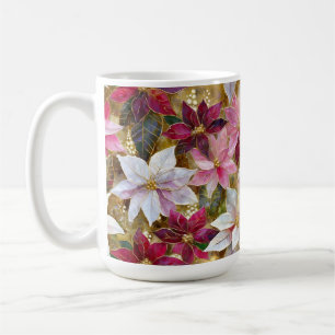 Gold Burgund Bronze Pink Red White Poinsettia Kaffeetasse