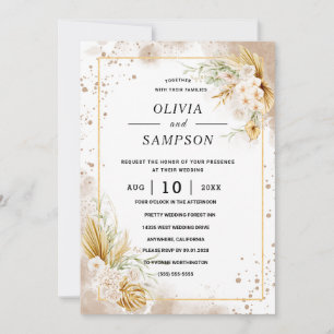 Gold Burgund Gold Rosé Hochzeit Einladung