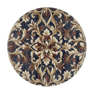 Gold-Burgund-Muster opulente Barock Schneidebrett
