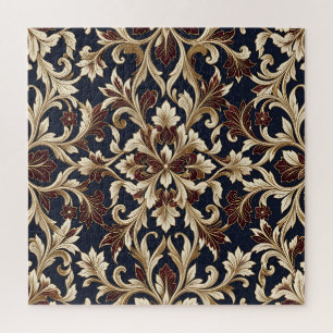 Gold-Burgund-Muster opulenter Barock Puzzle
