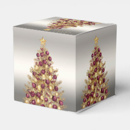 Gold Burgund Weihnachtsbaum Geschenkboxen Geschenkschachtel