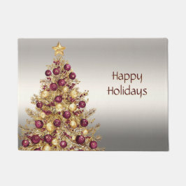 Gold Burgund Weihnachtsbaum Holiday Doormat Fußmatte