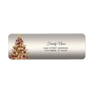 Gold Burgund Weihnachtsbaum Rücksendeadresse Labra