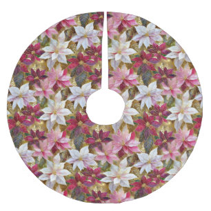 Gold Burgund Weinbronze Rosa Rot Weiß Weihnachtsst Polyester Weihnachtsbaumdecke