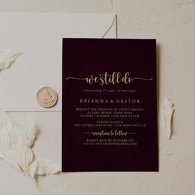 Gold Burgund wir machen noch eine Neubelebung Einladung (Von Creator hochgeladen)