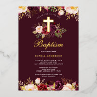 Gold Burgundy Bloral Baptisse