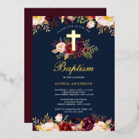 Gold-Burgundy-Blumentaufen