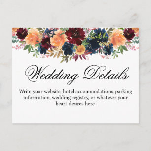 Gold Burgundy Wine Navy Blue Details Umschließung Postkarte