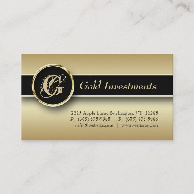 Gold Business Card Beruflich Visitenkarte (Vorderseite)
