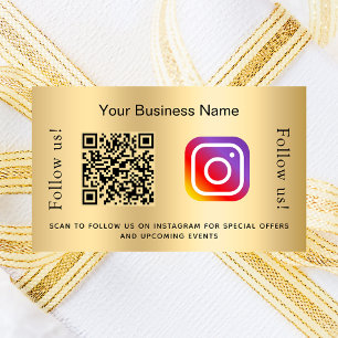 Gold Business QR-Code Instagram Rechteckiger Aufkleber