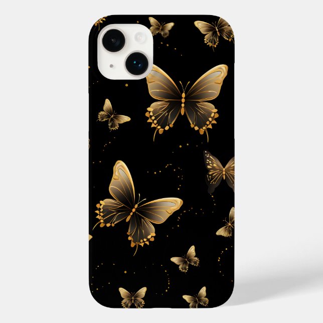 Gold Butterfats Black Case-Mate iPhone Hülle (Rückseite)