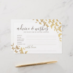 Gold Butterflies Advice für Mrs. Brautparty Briefpapier