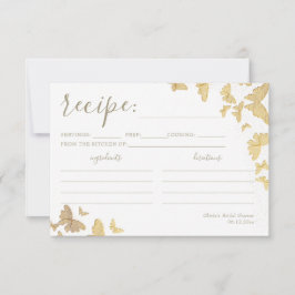Gold Butterfly Brautparty Rezept Card