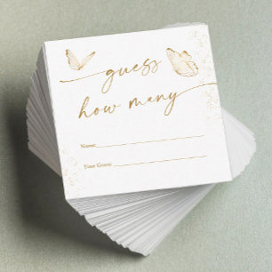 Gold Butterfly Brautparty schätzt wie viele Spiele Begleitkarte