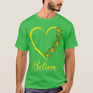 Gold Butterfly glaubt Krebsbewusstsein bei Kindern T-Shirt