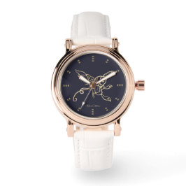 Gold Butterfly Luxus Watch Armbanduhr