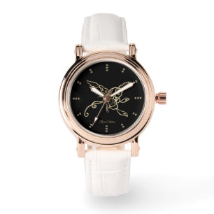 Gold Butterfly Luxus Watch Armbanduhr