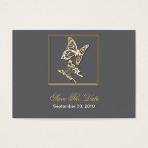 Gold Butterfly Save the Date Hochzeit MiniCard
