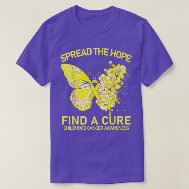 Gold Butterfly Spread The Hope Find A Cure Childho T-Shirt (Design vorne)