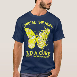 Gold Butterfly Spread The Hope Find A Cure Kindhei T-Shirt