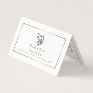 Gold Butterfly, White and Gold Appointing Card Visitenkarten