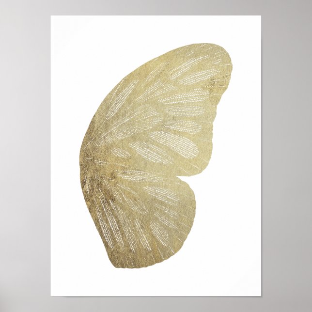 Gold Butterfly Wing Illustration Poster (Vorne)