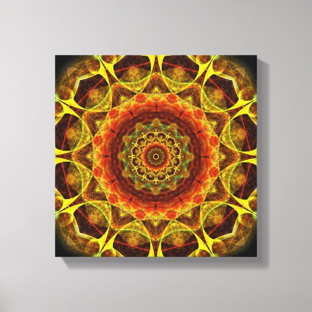 Gold Button Mandala Leinwanddruck (Vorderseite)