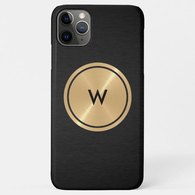 Gold Button und Black Stainless Steel Metal Case-Mate iPhone Hülle (Rückseite)