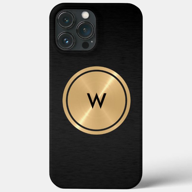 Gold Button und Black Stainless Steel Metal Case-Mate iPhone Hülle (Rückseite)