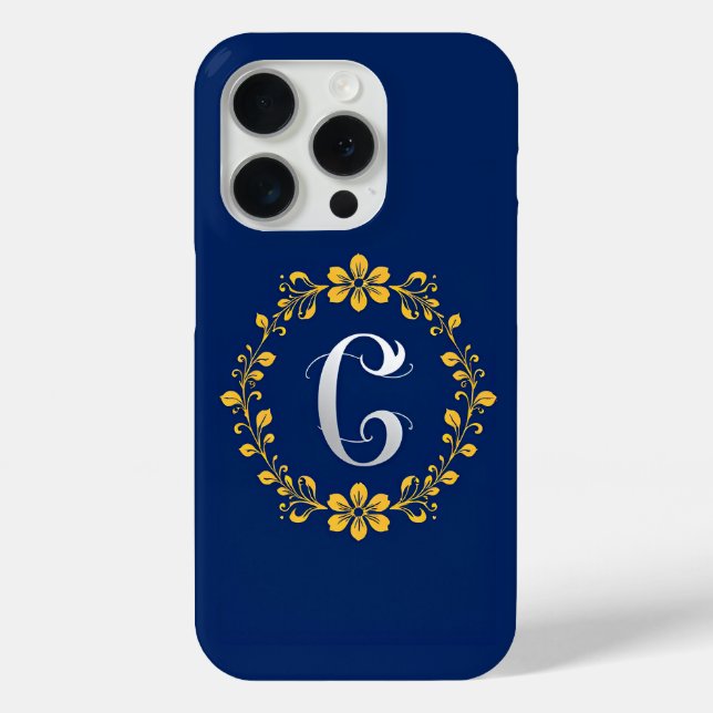 Gold C Monogram Minimal Luxus Initiale Sauber Case-Mate iPhone Hülle (Rückseite)