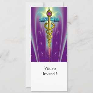 GOLD CADUCEUS Abschluss, medizinische Wiedersehen Einladung