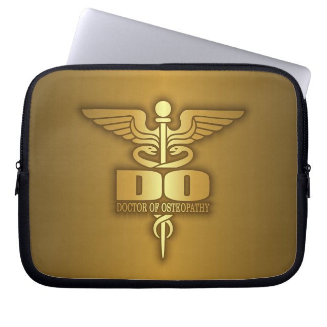 Gold Caduceus (DO) Laptopschutzhülle (Vorderseite)