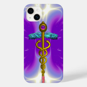 GOLD CADUCEUS MEDIZINISCHE SYMBOL,Lila Violette Case-Mate iPhone 14 Plus Hülle