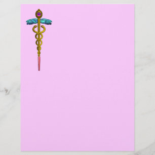 GOLD CADUCEUS MEDIZINISCHES SYMBOL