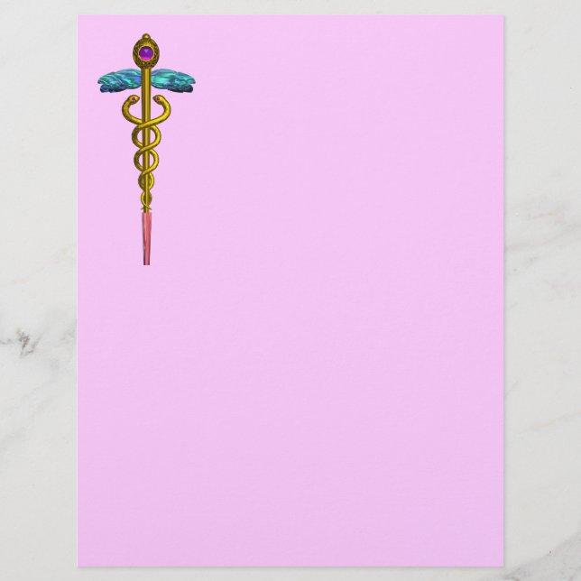 GOLD CADUCEUS MEDIZINISCHES SYMBOL (Vorderseite)