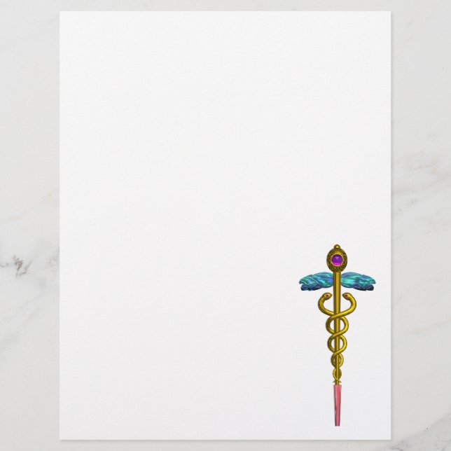 GOLD CADUCEUS MEDIZINISCHES SYMBOL (Vorderseite)