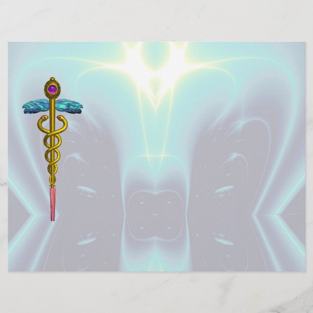 GOLD CADUCEUS MEDIZINISCHES SYMBOL (Vorderseite)