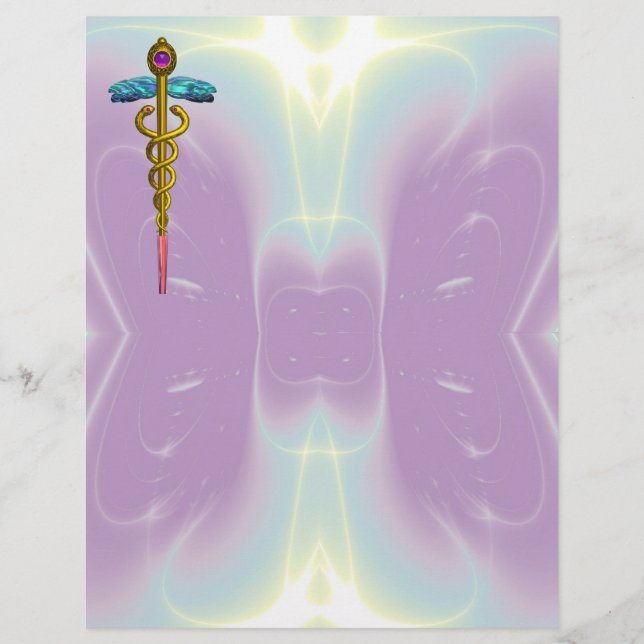 GOLD CADUCEUS MEDIZINISCHES SYMBOL (Vorderseite)