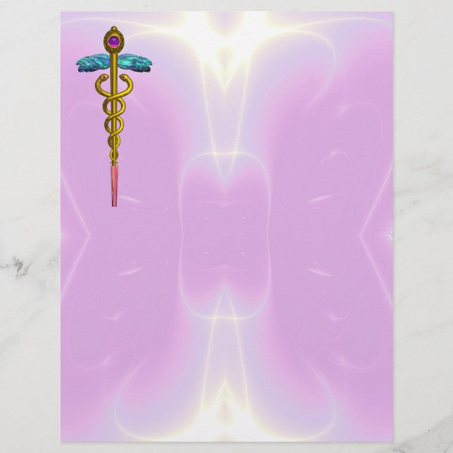 GOLD CADUCEUS MEDIZINISCHES SYMBOL (Vorderseite)