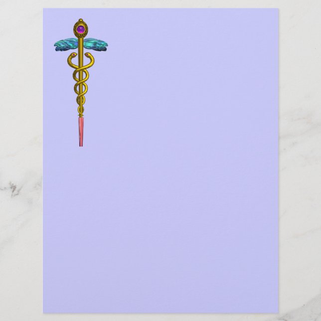 GOLD CADUCEUS MEDIZINISCHES SYMBOL (Vorderseite)