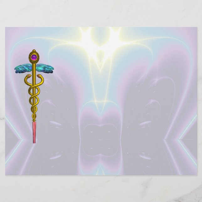 GOLD CADUCEUS MEDIZINISCHES SYMBOL (Vorderseite)
