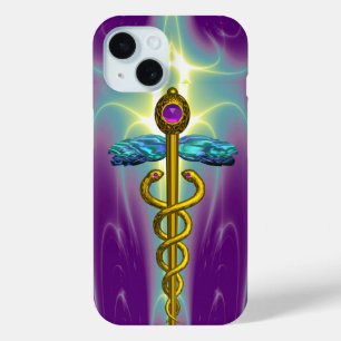 GOLD CADUCEUS MEDIZINISCHES SYMBOL, Aquamarin grün Case-Mate iPhone Hülle