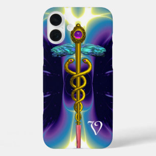 GOLD CADUCEUS MONOGRAM iPhone 16 PLUS HÜLLE