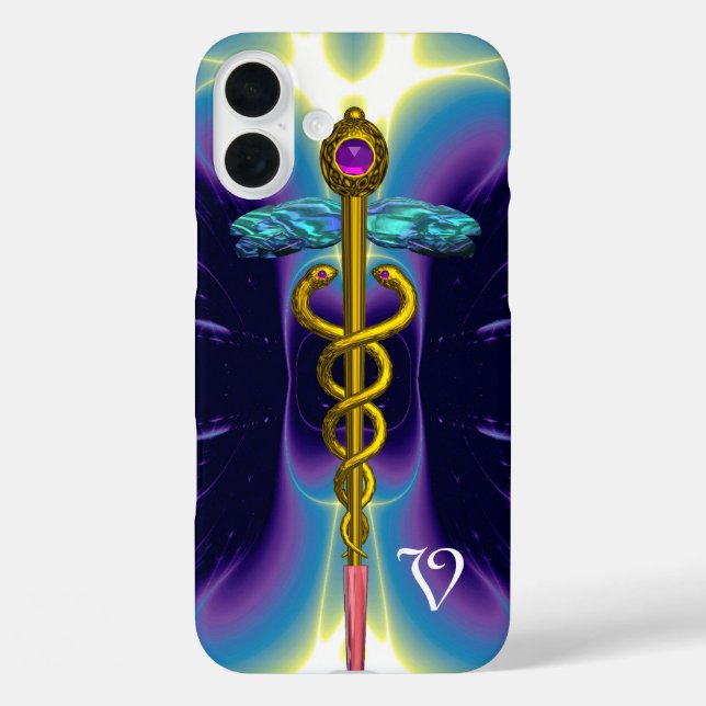 GOLD CADUCEUS MONOGRAM Case-Mate iPhone HÜLLE (Rückseite)