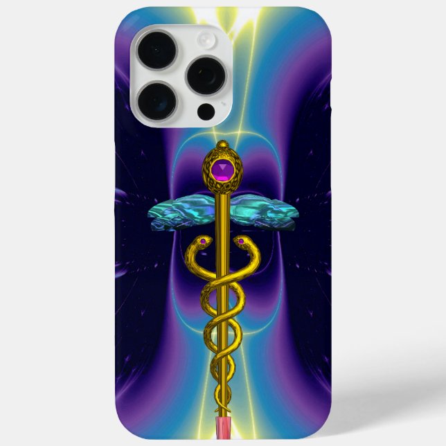 GOLD CADUCEUS MONOGRAM Case-Mate iPhone HÜLLE (Rückseite)