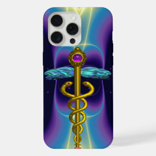 GOLD CADUCEUS MONOGRAM iPhone 15 PRO MAX HÜLLE