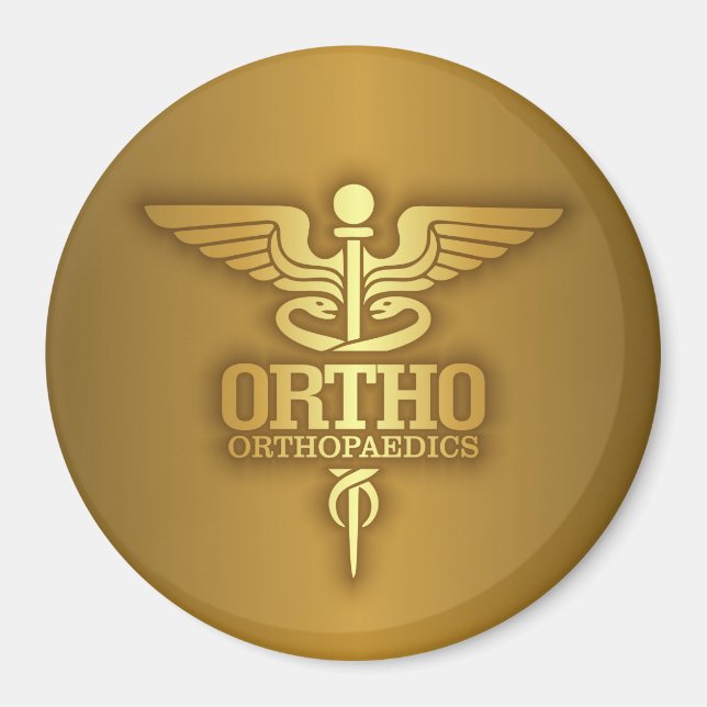Gold Caduceus (ORTHO) Magnet (Vorne)
