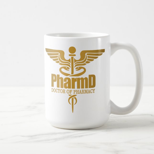 Gold Caduceus (PharmD) Kaffeetasse (Rechts)