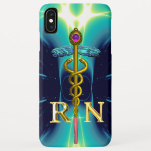 GOLD CADUCEUS REGISTRIERT NURSE SYMBOL Aqua Blue Case-Mate iPhone Hülle